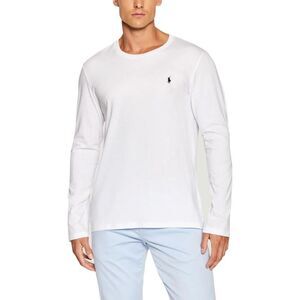 Ralph Lauren White Cotton Long Sleeve Men's T-Shirt
